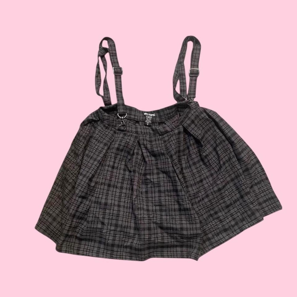Hot Topic Plaid School Girl Suspender Skirt